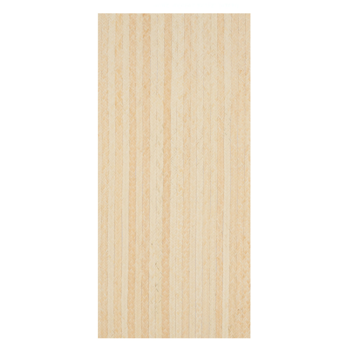 Natural buri grasscloth wallcovering with braided texture and pale finish.
