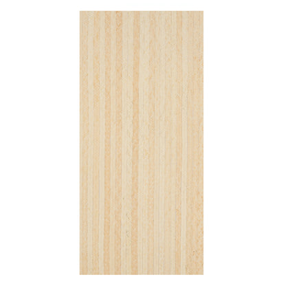 Natural buri grasscloth wallcovering with braided texture and pale finish.