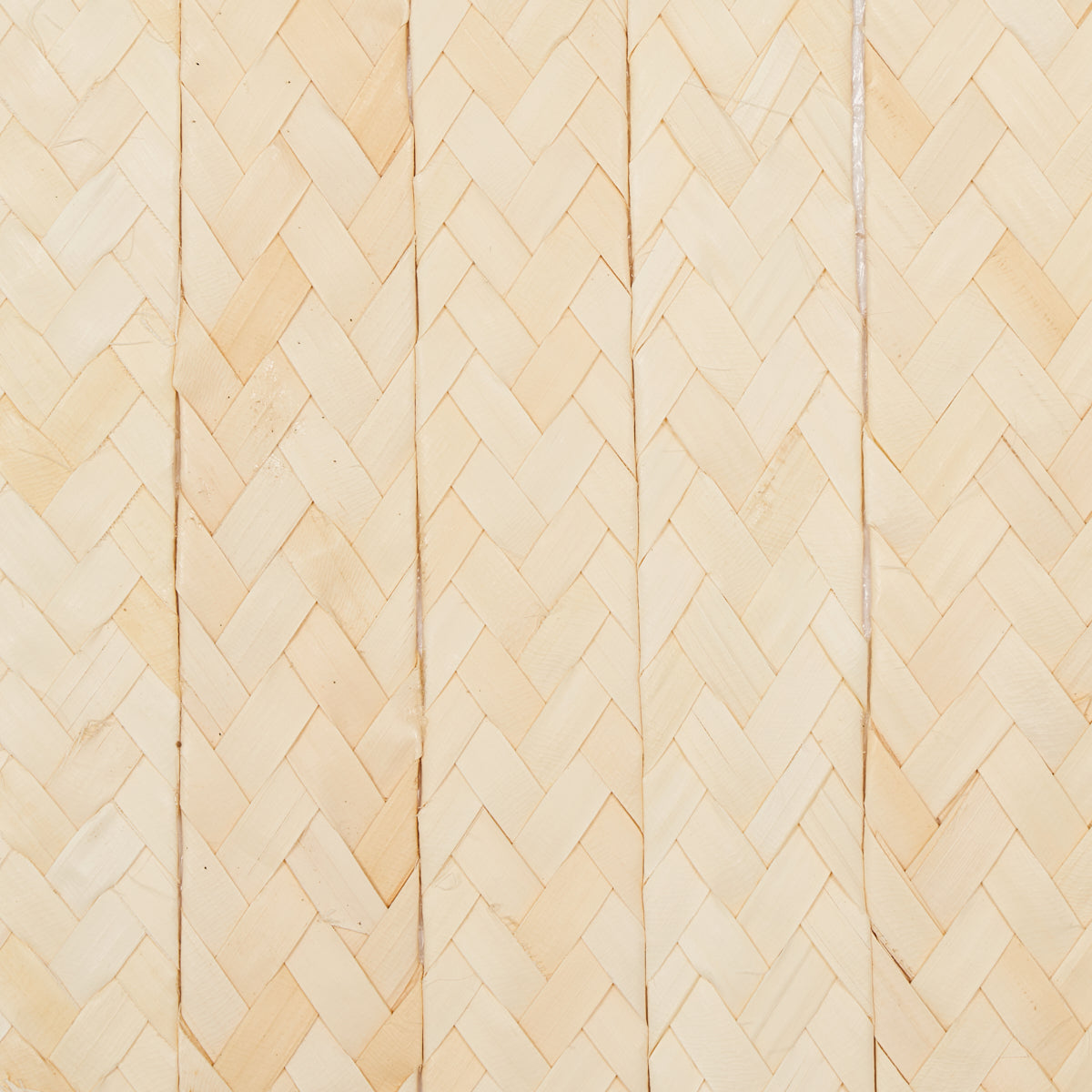 Natural beige braided buri grasscloth wallcovering with a woven texture.