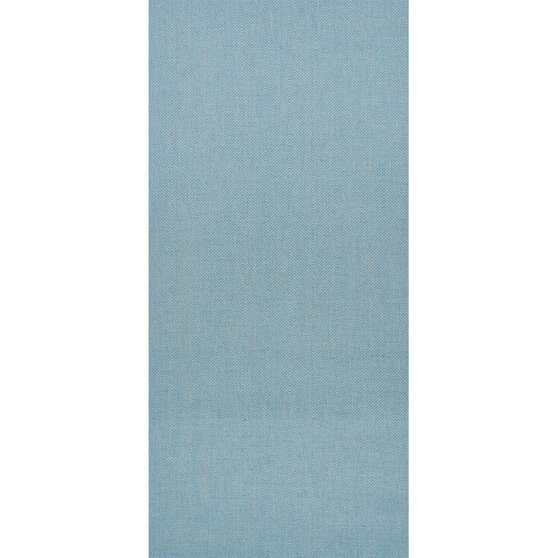 Blue herringbone paperweave textured wallcovering with subtle gradient.