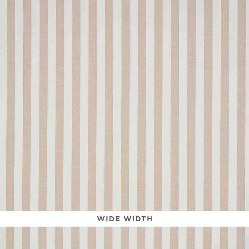 Beige and cream textured linen-stripe wallpaper in sand color.