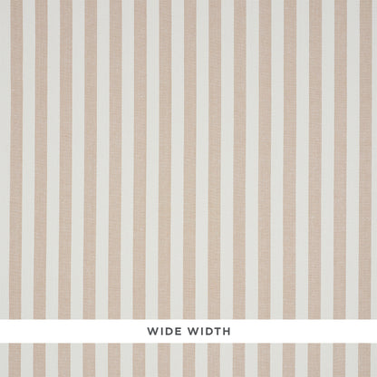 Beige and cream textured linen-stripe wallpaper in sand color.