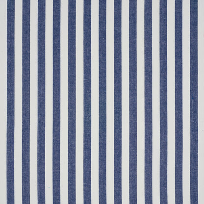 Navy blue vertical linen stripe on a light background; indigo textured wallcovering for interiors.