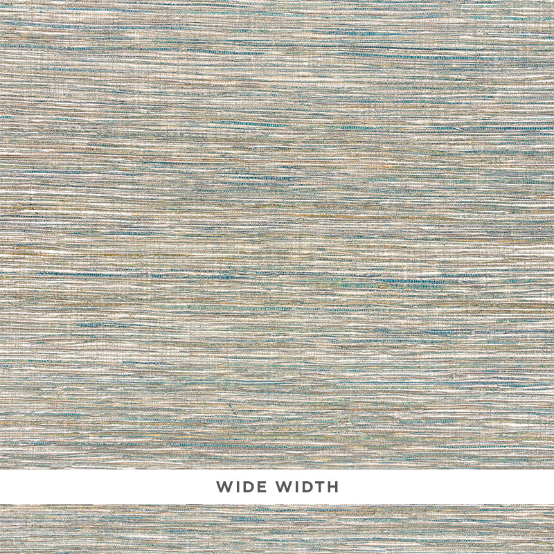 SCHUMACHER WALLCOVERING  DOWN TO EARTH TEXTURED WALLCOVERING METALLIZED FLAX   PEACOCK   - 5010280