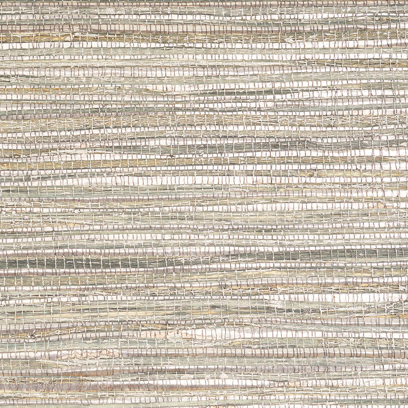SCHUMACHER  DOWN TO EARTH TEXTURED WALLCOVERING METALLIZED FLAX   SAGE   - 5010281