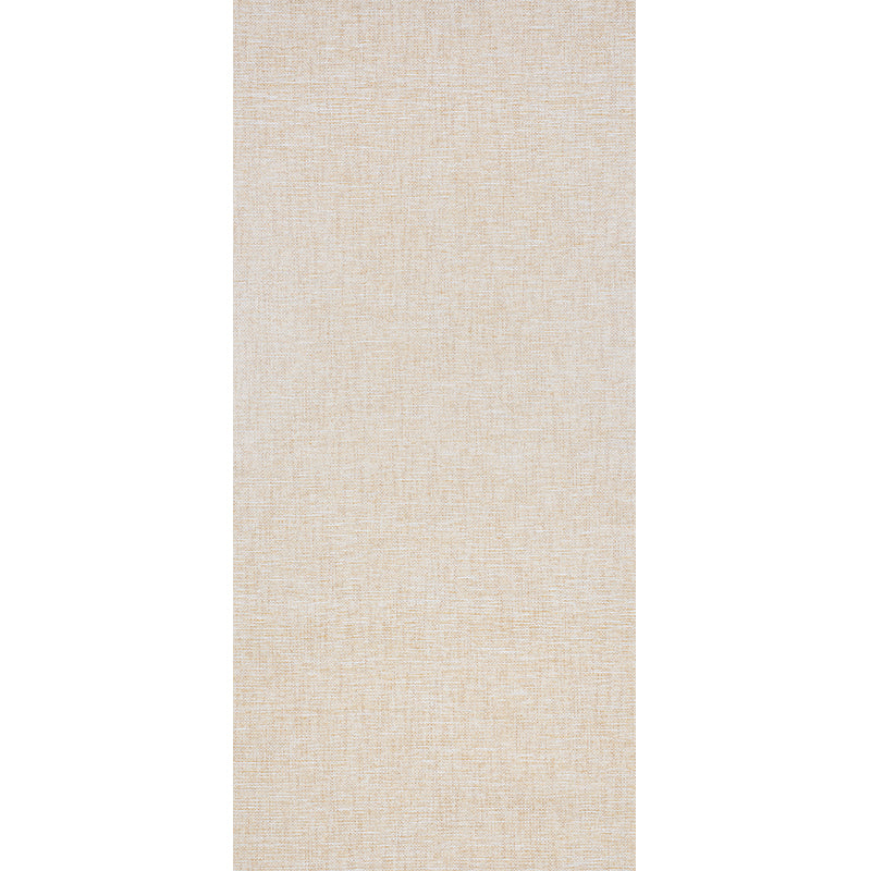 Neutral beige woven fabric texture wallpaper swatch with linen-like crosshatch.