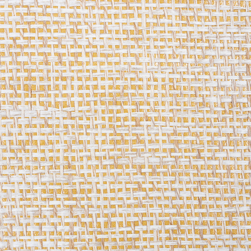 Close-up of white and tan woven natural fibers in a grid crosshatch pattern, rustic textile texture.