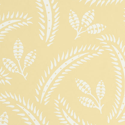 Pale yellow background with a white floral pattern; suitable for textiles or wallpaper.