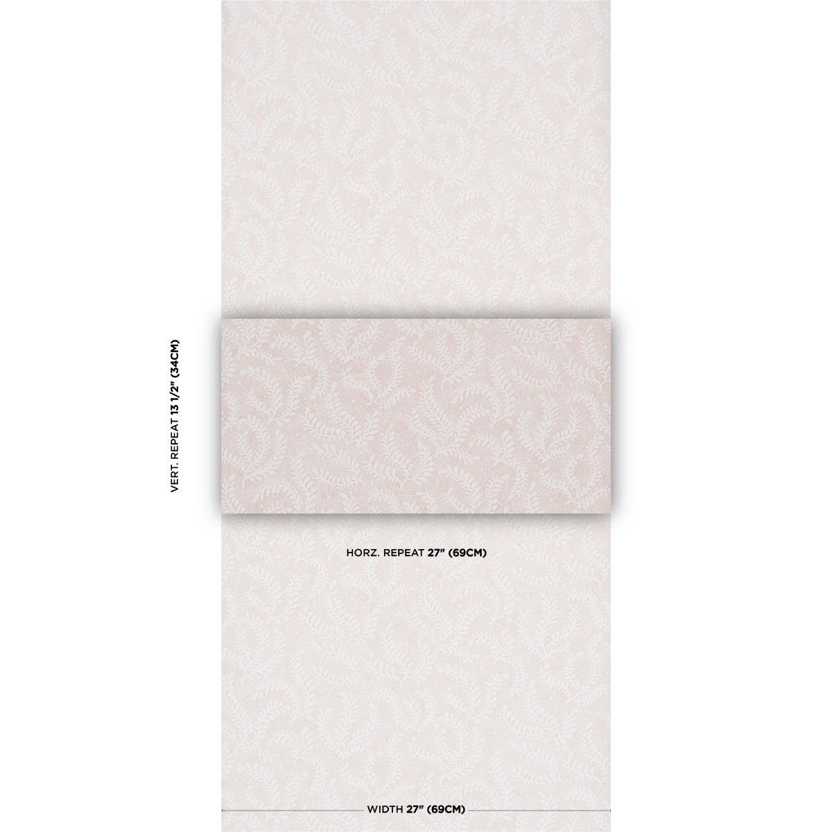 SCHUMACHER  PERENNIAL FAVORITES ETCHED FERN   Blush   - 5010384