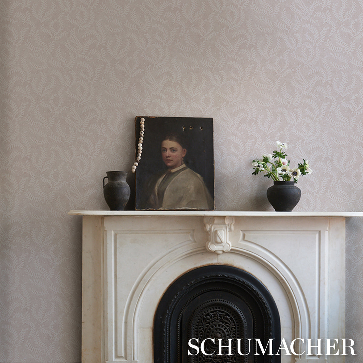 SCHUMACHER  PERENNIAL FAVORITES ETCHED FERN   Blush   - 5010384