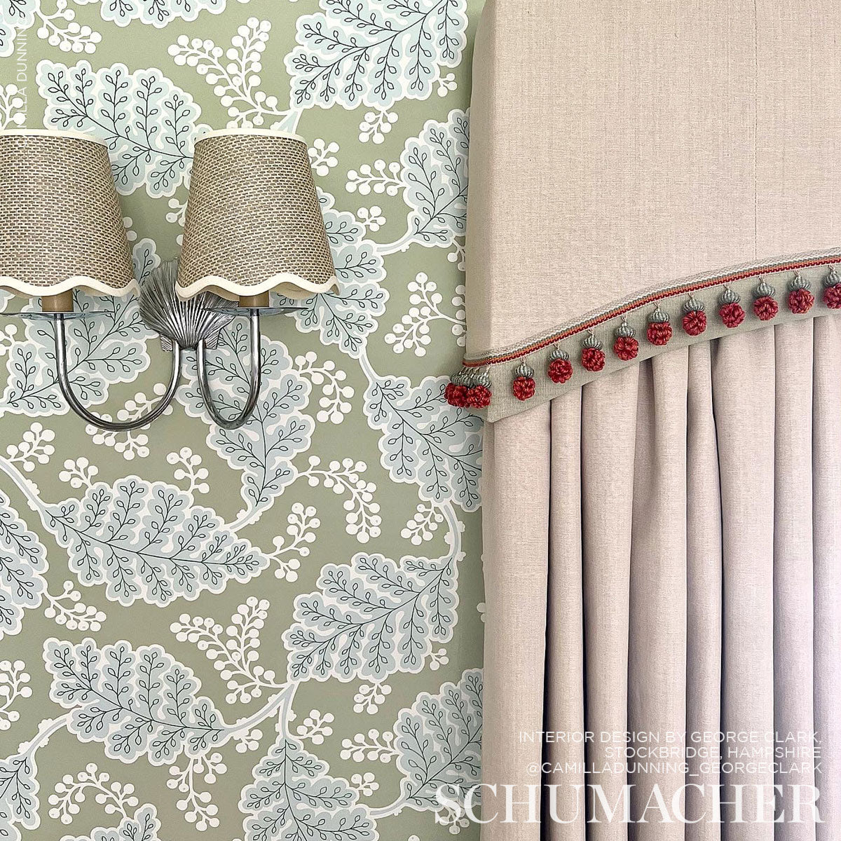 SCHUMACHER WALLCOVERING  WALLFLOWERS ESTELLE   GREEN   - 5010392