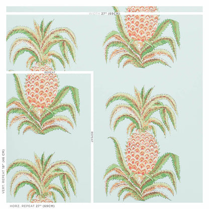 SCHUMACHER WALLCOVERING  SIGNATURE SCHUMACHER WALLCOVERING PINEAPPLES   SKY   - 5010450