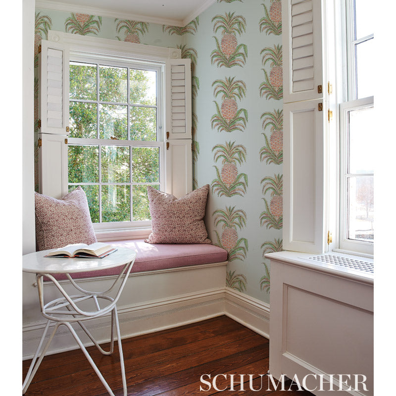 Pineapple Pattern Window SCHUMACHER WALLCOVERING SIGNATURE SCHUMACHER WALLCOVERING PINEAPPLES S ...