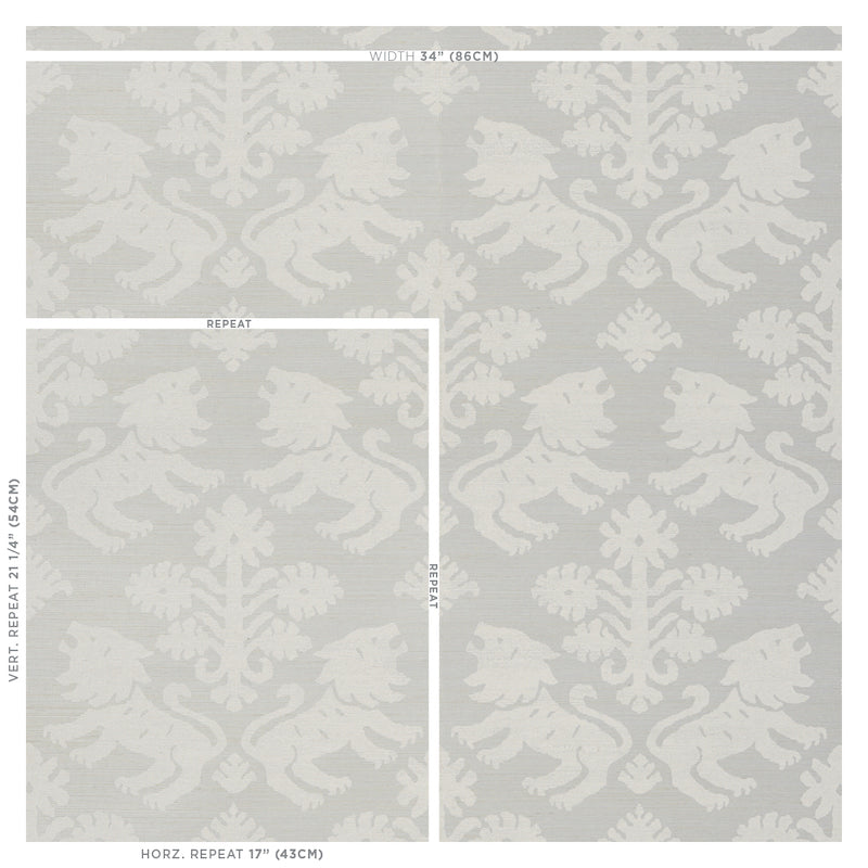 Sisal wallpaper in ivory on silver with a subtle woven texture