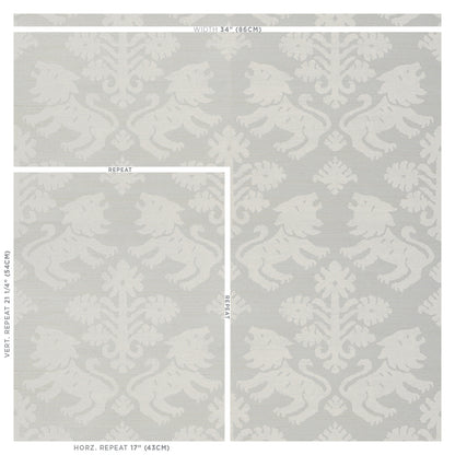 Sisal wallpaper in ivory on silver with a subtle woven texture