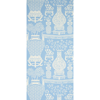 SCHUMACHER WALLCOVERING  PREPPY CHIC HELLENE   SKY   - 5010551