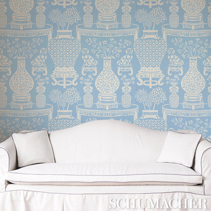SCHUMACHER WALLCOVERING  PREPPY CHIC HELLENE   SKY   - 5010551