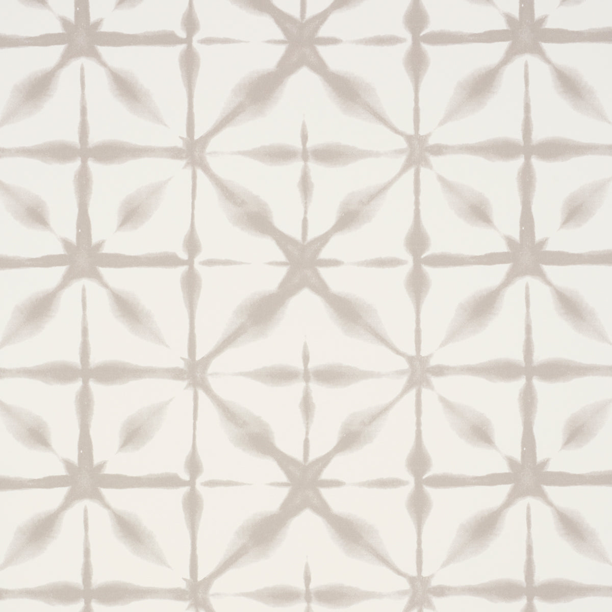 Neutral beige geometric lattice pattern with star-like motifs, soft watercolor edges; ideal for textiles or wallpaper.