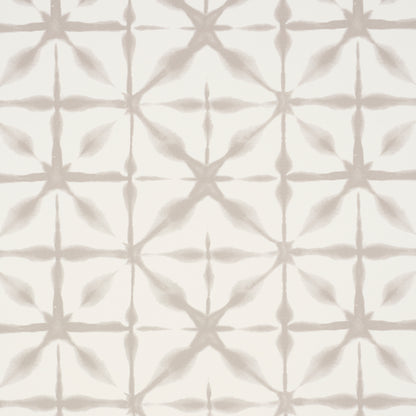 Neutral beige geometric lattice pattern with star-like motifs, soft watercolor edges; ideal for textiles or wallpaper.