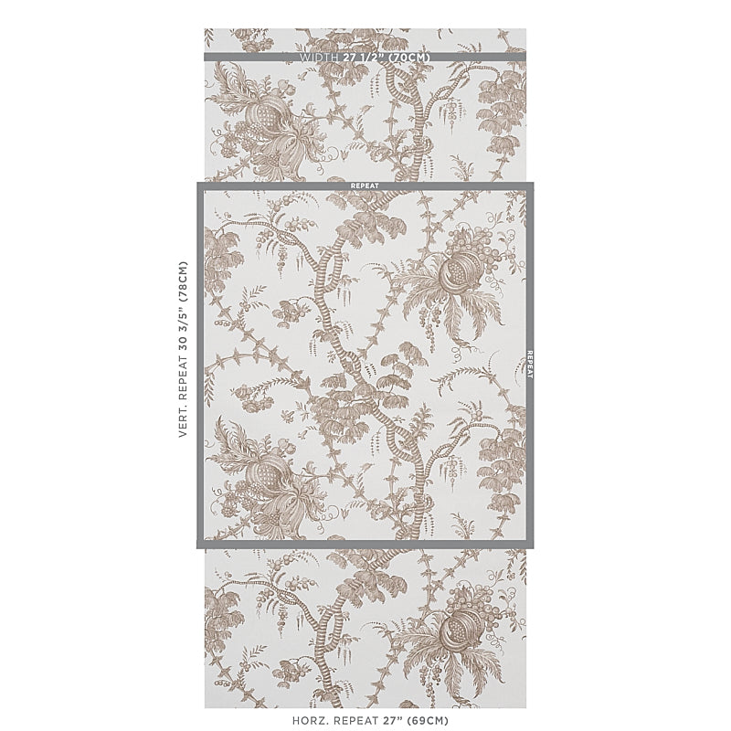 SCHUMACHER WALLCOVERING  SIGNATURE SCHUMACHER WALLCOVERING SAN CRISTOBAL TOILE   COCOA   - 5010621
