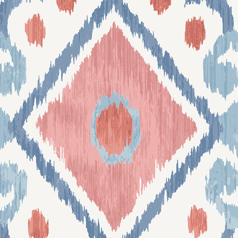 SCHUMACHER  NEW TRADITIONAL ELIZIA IKAT   ROSE , INDIGO   - 5010712