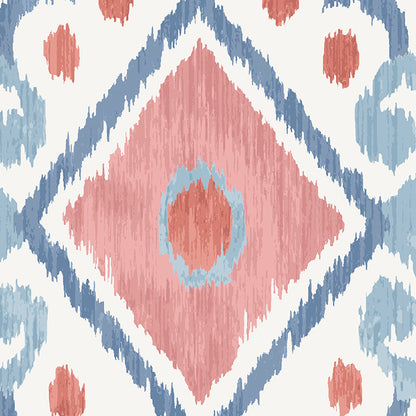 SCHUMACHER  NEW TRADITIONAL ELIZIA IKAT   ROSE , INDIGO   - 5010712