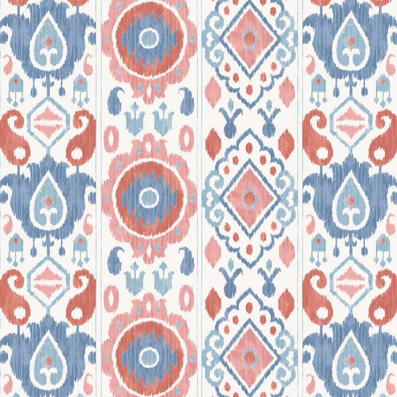 SCHUMACHER  NEW TRADITIONAL ELIZIA IKAT   ROSE , INDIGO   - 5010712