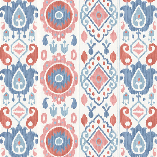 SCHUMACHER  NEW TRADITIONAL ELIZIA IKAT   ROSE , INDIGO   - 5010712