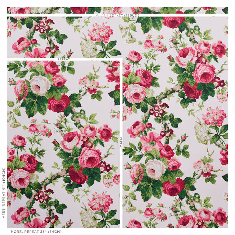 SCHUMACHER  COUNTRY CHIC NANCY FLORAL   ROSE   - 5010840