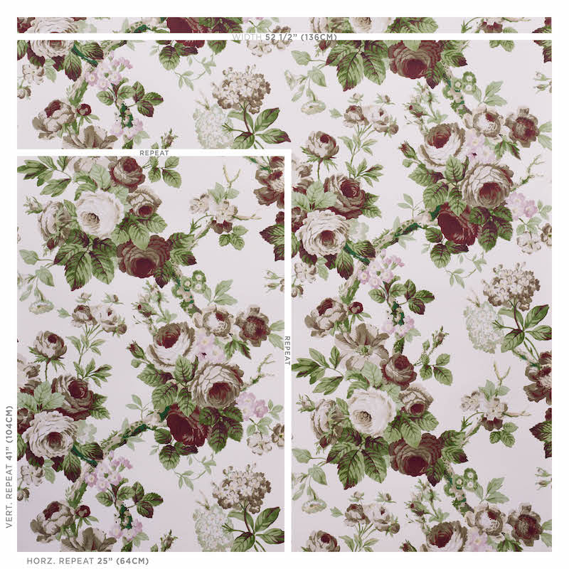 SCHUMACHER WALLCOVERING  COUNTRY CHIC NANCY FLORAL   GRISAILLE   - 5010841