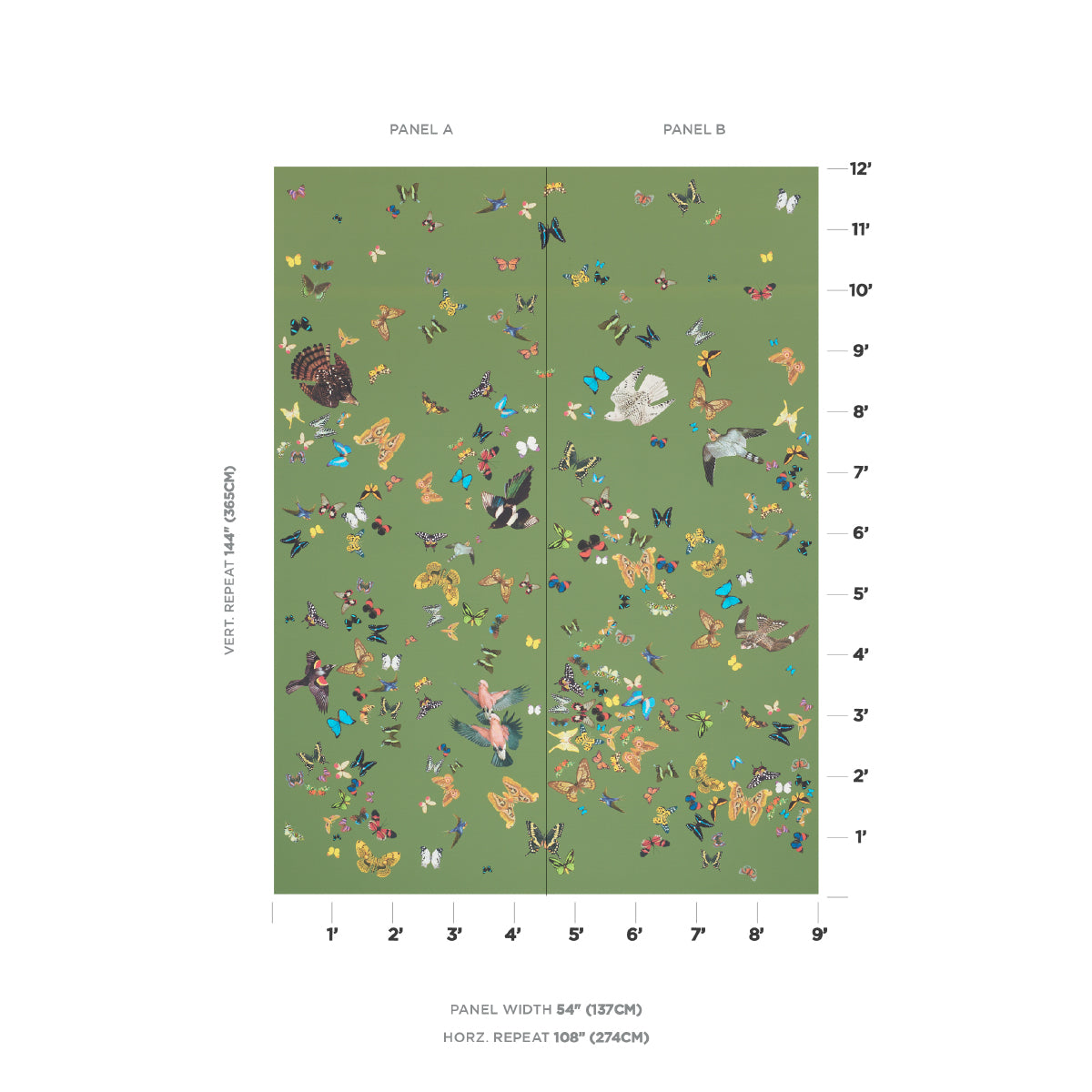 SCHUMACHER  ANNE LEMANSKI FOR PEG NORRISS QUEEN'S FLIGHT PANEL SET   GREEN   - 5010860