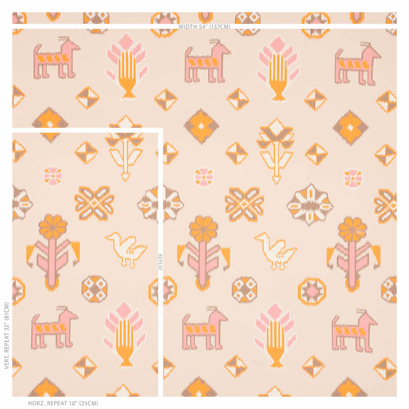 SCHUMACHER  TRUE WEST CHUSKA WARP PRINT   PINK , ORANGE   - 5010871