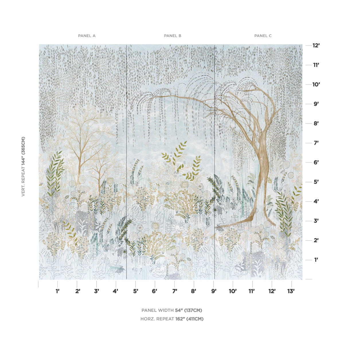 SCHUMACHER WALLCOVERING  COLETTE COSENTINO BISOU PANEL SET   MINERAL   - 5010930