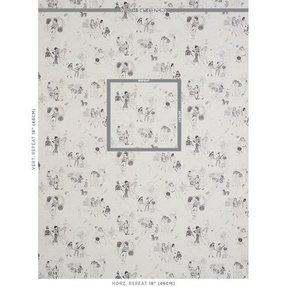 SCHUMACHER WALLCOVERING  PEG NORRISS TOILE DE FEMMES   PARCHMENT   - 5011080