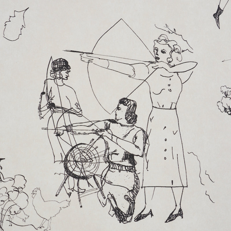 SCHUMACHER WALLCOVERING  PEG NORRISS TOILE DE FEMMES   PARCHMENT   - 5011080