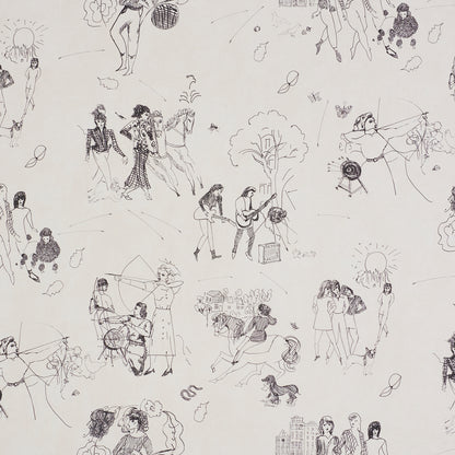 SCHUMACHER WALLCOVERING  PEG NORRISS TOILE DE FEMMES   PARCHMENT   - 5011080