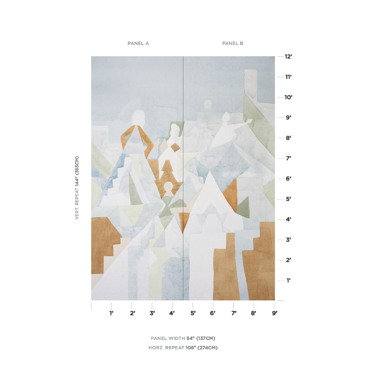 SCHUMACHER  JACKIE GENDEL FOR PEG NORRISS STEPS PANEL SET   SKY , SADDLE   - 5011100