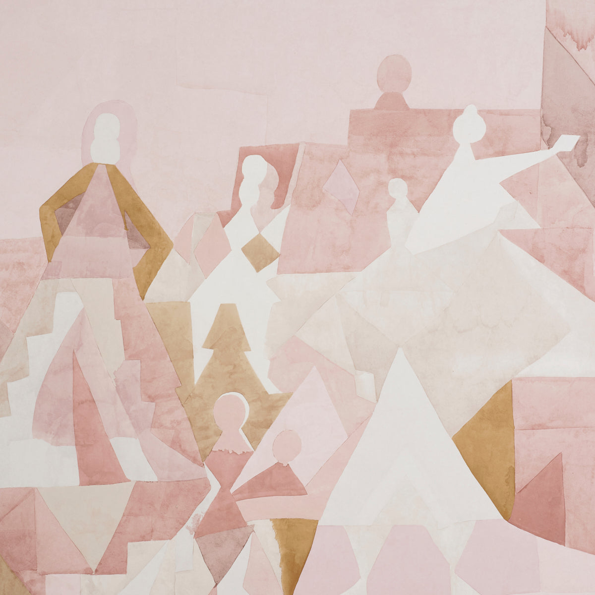 SCHUMACHER  JACKIE GENDEL FOR PEG NORRISS STEPS PANEL SET   ROSE , CAMEL   - 5011101