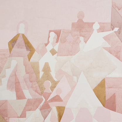 SCHUMACHER  JACKIE GENDEL FOR PEG NORRISS STEPS PANEL SET   ROSE , CAMEL   - 5011101