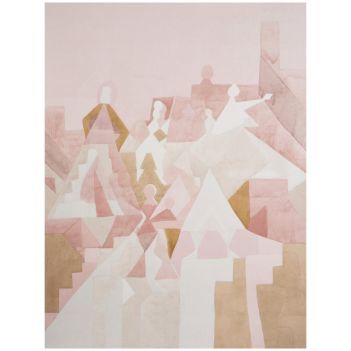 SCHUMACHER  JACKIE GENDEL FOR PEG NORRISS STEPS PANEL SET   ROSE , CAMEL   - 5011101