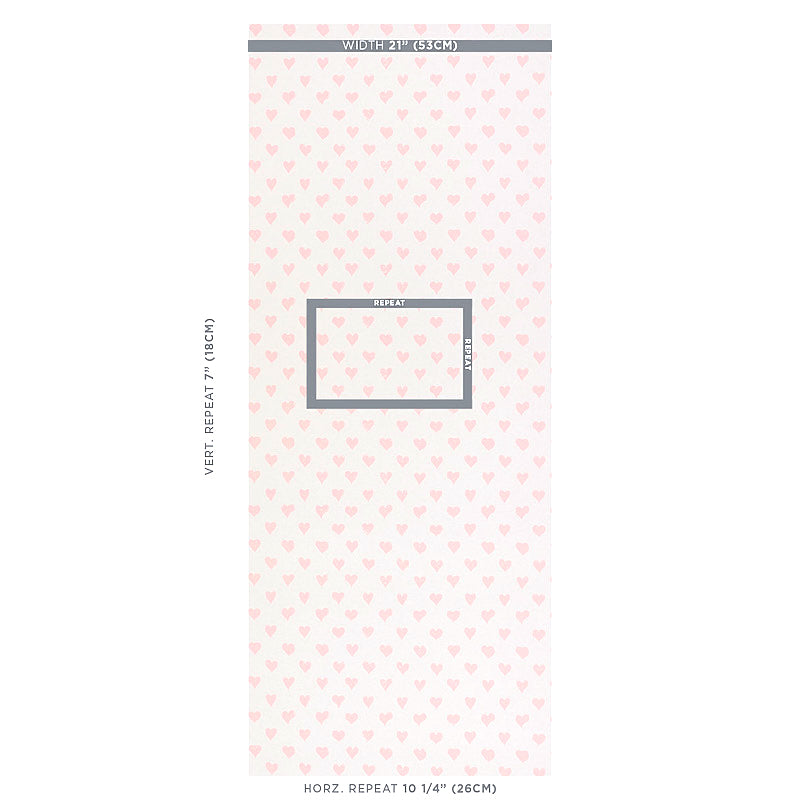 SCHUMACHER WALLCOVERING  MOLLY MAHON HEARTS   PINK   - 5011160