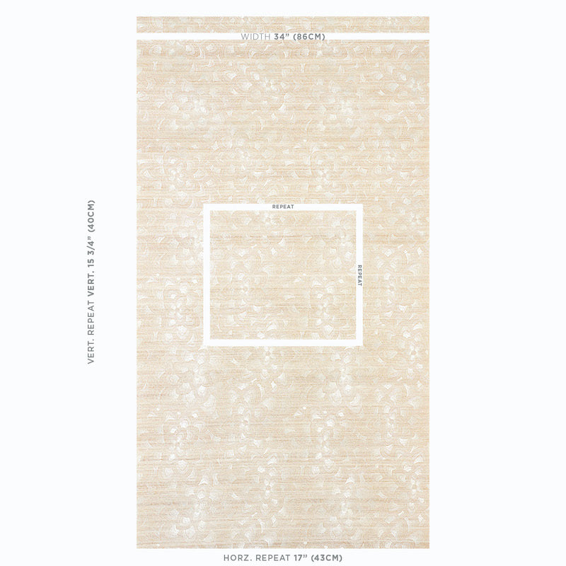 SCHUMACHER  EXQUISITE EMBROIDERIES LOTUS EMBROIDERY SISAL   IVORY   - 5011210