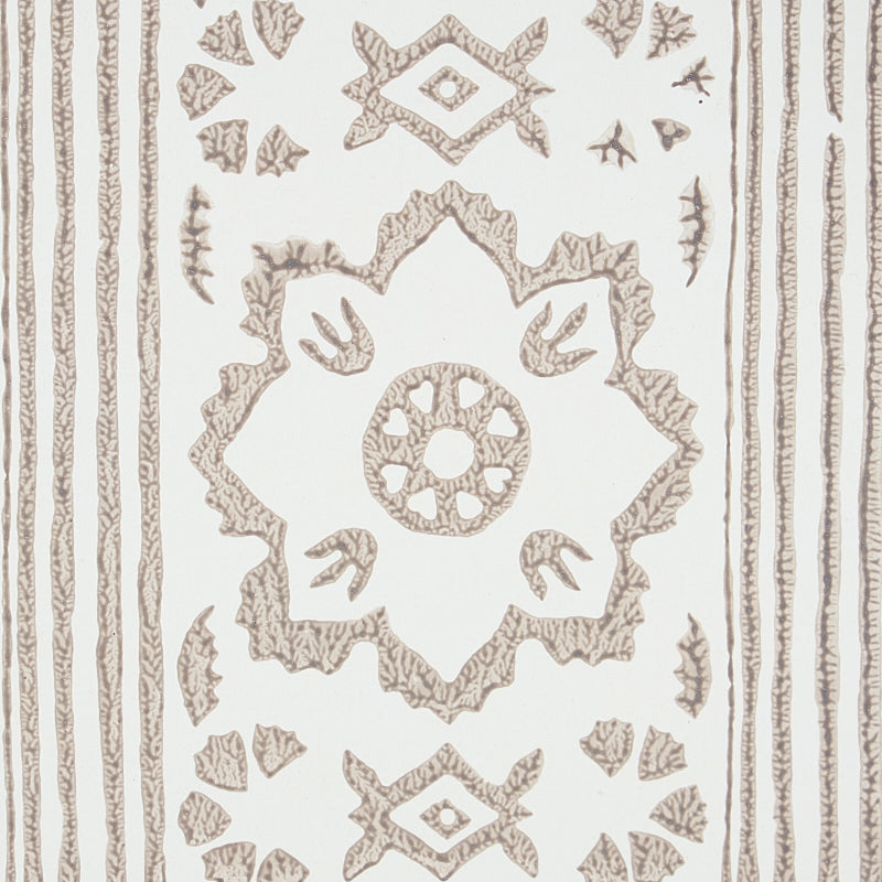 SCHUMACHER  JACARANDA SUNDA HAND BLOCKED PRINT   GREY   - 5011221