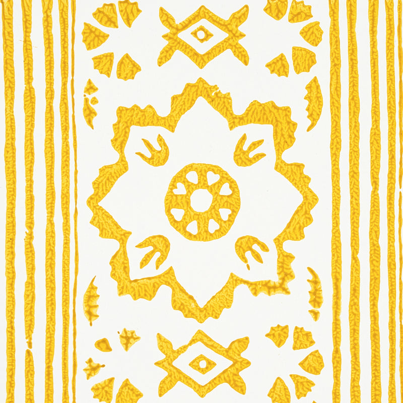 SCHUMACHER  JACARANDA SUNDA HAND BLOCKED PRINT   YELLOW   - 5011222