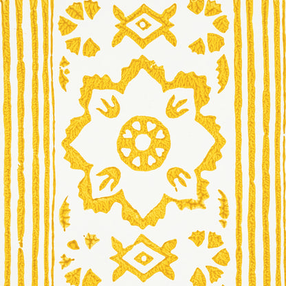 SCHUMACHER  JACARANDA SUNDA HAND BLOCKED PRINT   YELLOW   - 5011222