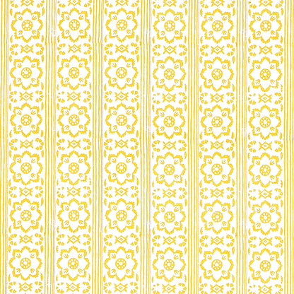 SCHUMACHER  JACARANDA SUNDA HAND BLOCKED PRINT   YELLOW   - 5011222
