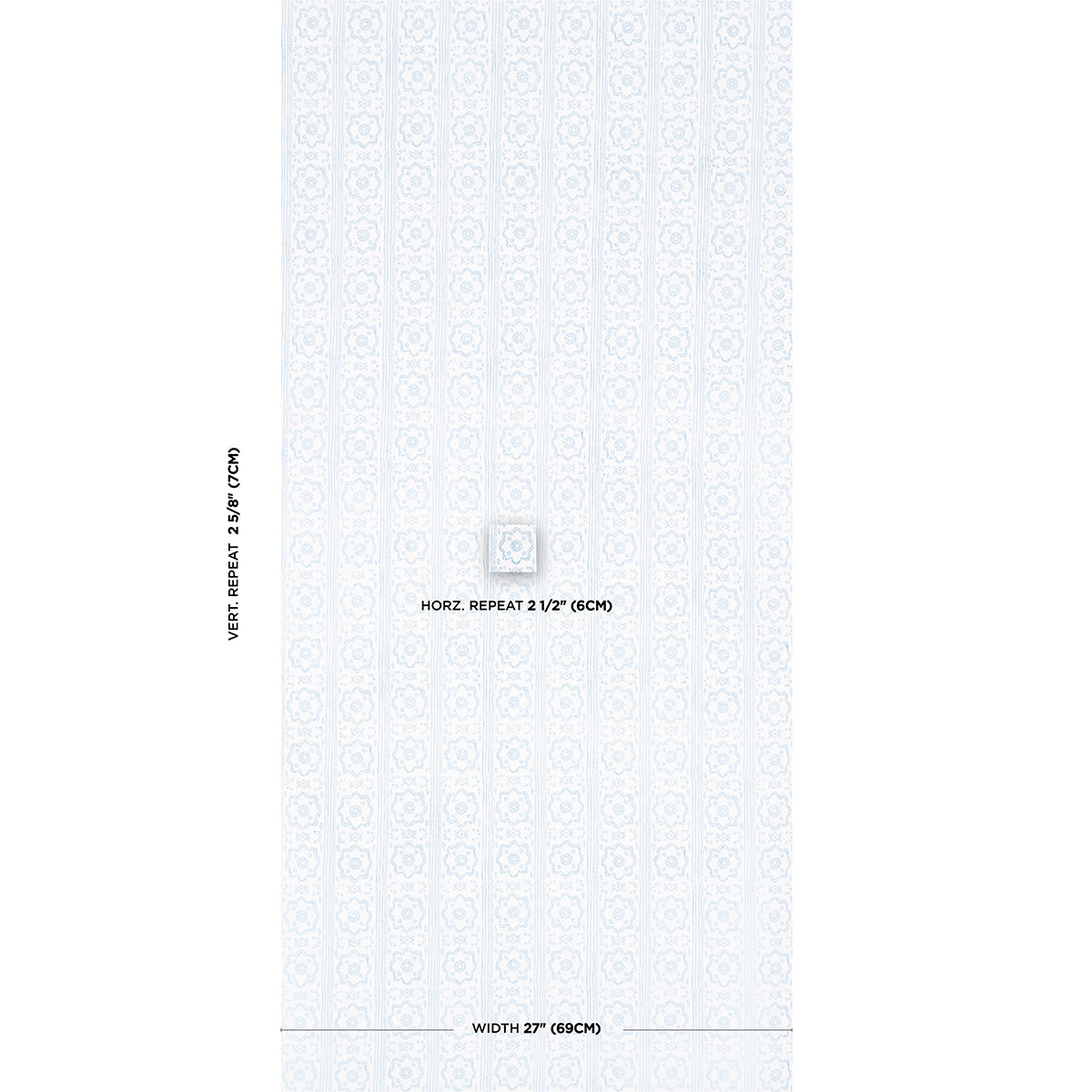 SCHUMACHER  JACARANDA  SUNDA HAND BLOCKED PRINT   SKY   - 5011223