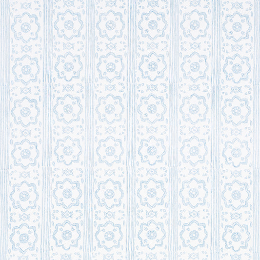 SCHUMACHER  JACARANDA  SUNDA HAND BLOCKED PRINT   SKY   - 5011223