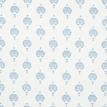 SCHUMACHER  JACARANDA DAHLIA HAND BLOCKED PRINT   BLUE   - 5011230