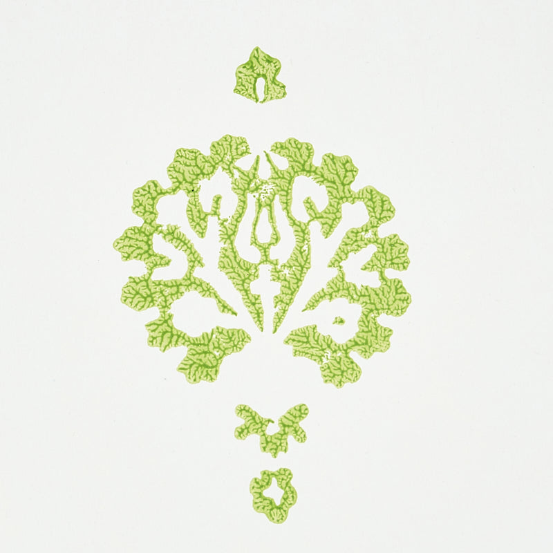 SCHUMACHER  JACARANDA DAHLIA HAND BLOCKED PRINT   LEAF   - 5011231